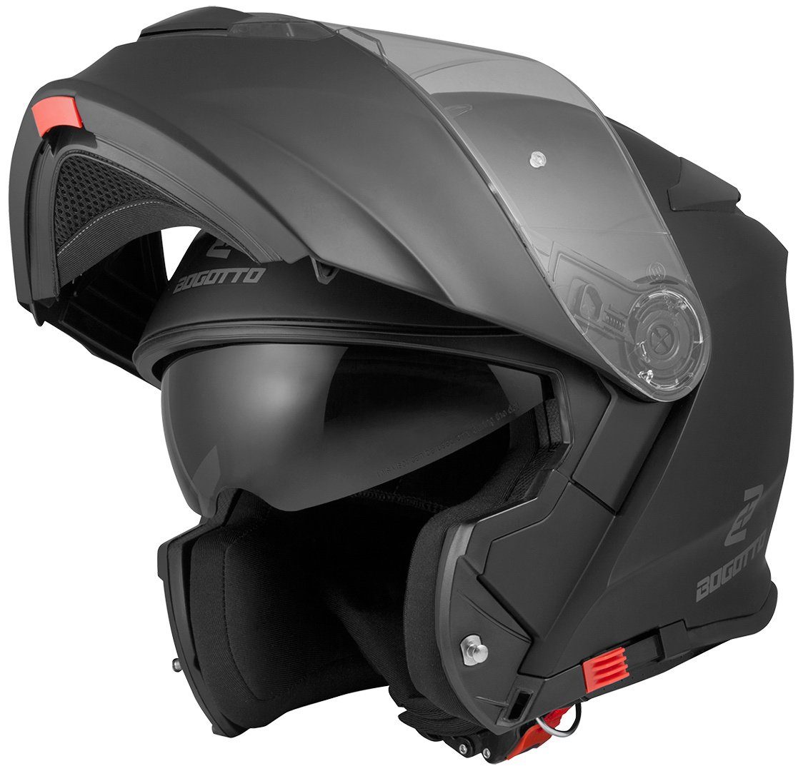 Bogotto Motorradhelm V271 Motorrad Klapphelm (mit Pinlock, waschbar), integriertes Sonnenvisier