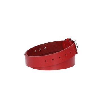 kiddybelts Ledergürtel Kids 25mm in Rot mit Schließe in Silber (KB10-390) sehr weiches Vollrindleder