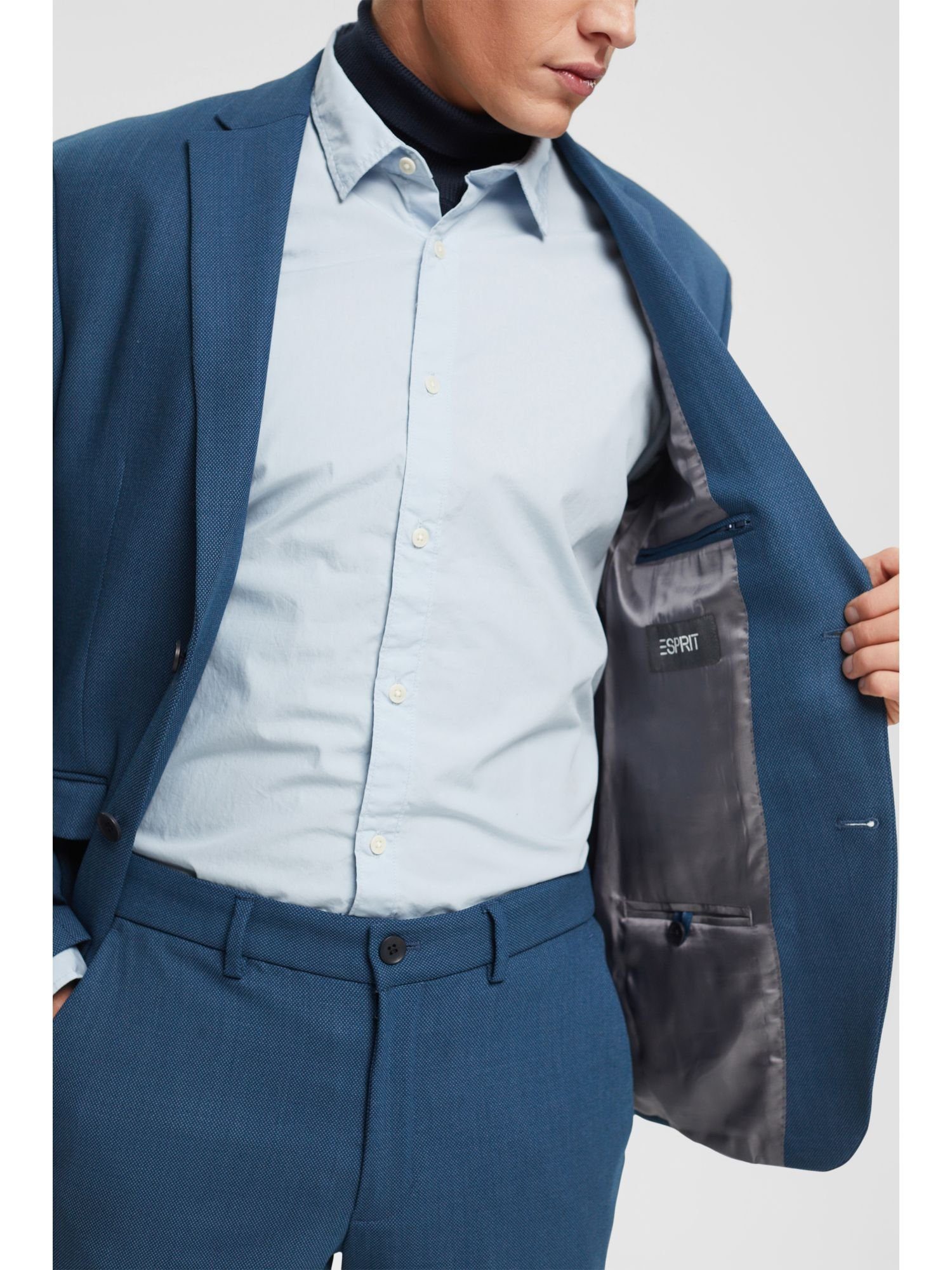 Esprit Collection mit Blazer & Mix Match: Birdseye-Muster Anzugsakko BLUE