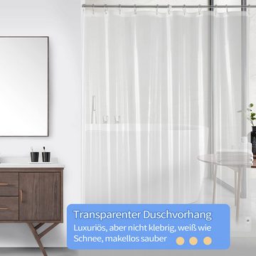 Daisred Duschvorhang Transparent Duschvorhänge mit Magnete Unten Wasserdicht für Badewanne Breite 120 cm