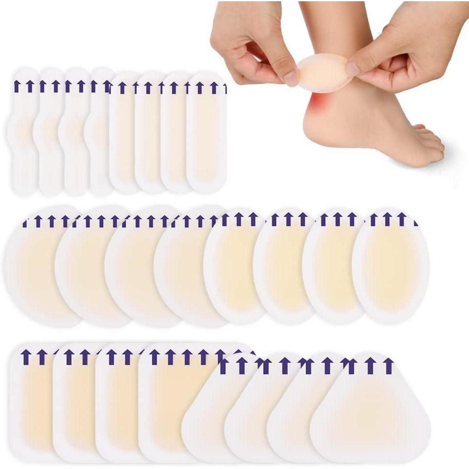 LuxusKollektion Blasenpflaster Blasenpflaster Hydrokolloid Wasserdicht Ferse Vorfuß Zehen 24pcs (24 St)