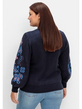 sheego by Joe Browns Stehkragenpullover Große Größen mit floralem Jacquardmuster