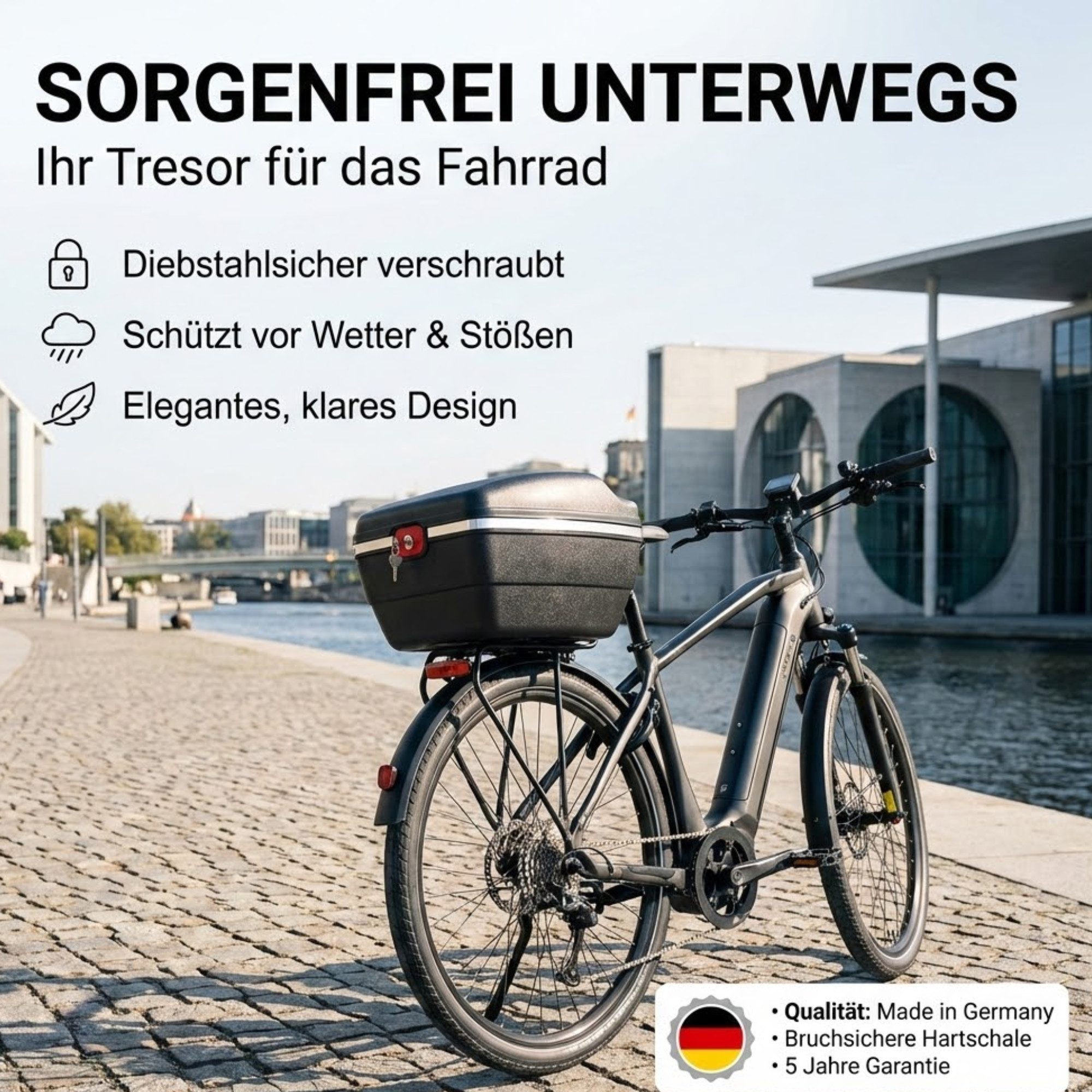 Thiru Fahrradkoffer - Touring-Tresor 14L - Fahrradkoffer - Abschließbar & diebstahlsicher