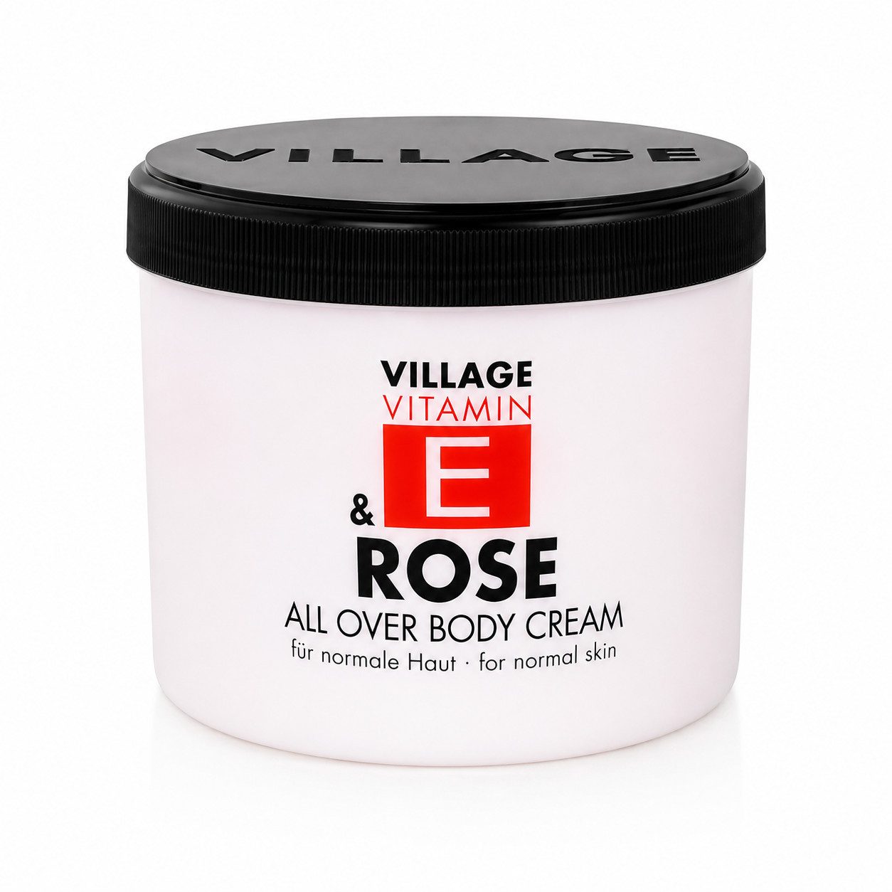 Village Cosmetics Körperlotion Rose, 1-tlg., pflegende Vitamin E Creme 500 ml