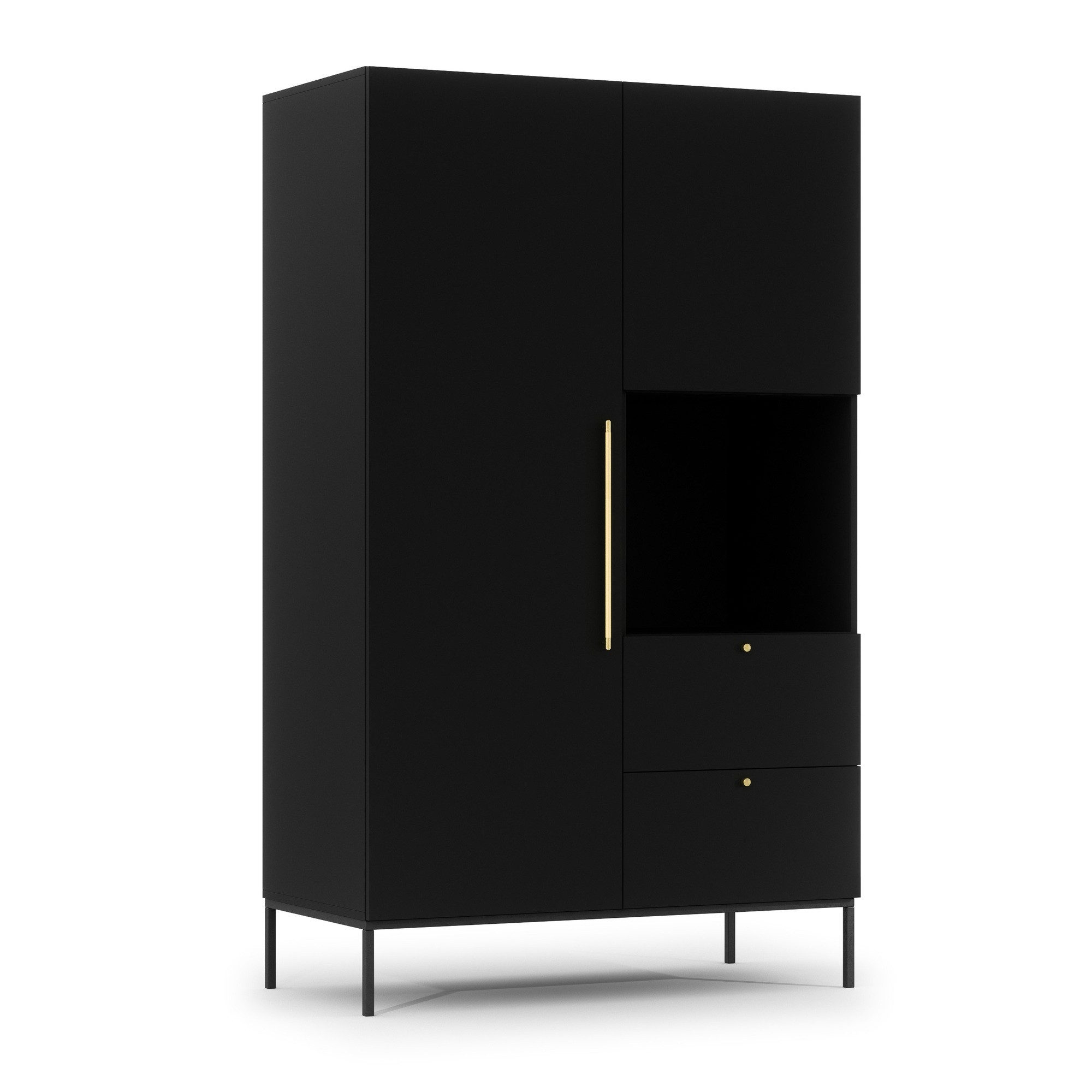 MOEBLO Drehtürenschrank Katia (mit Schubladen, Kleiderschrank 2-türig Schrank Garderobe Schlafzimmer)