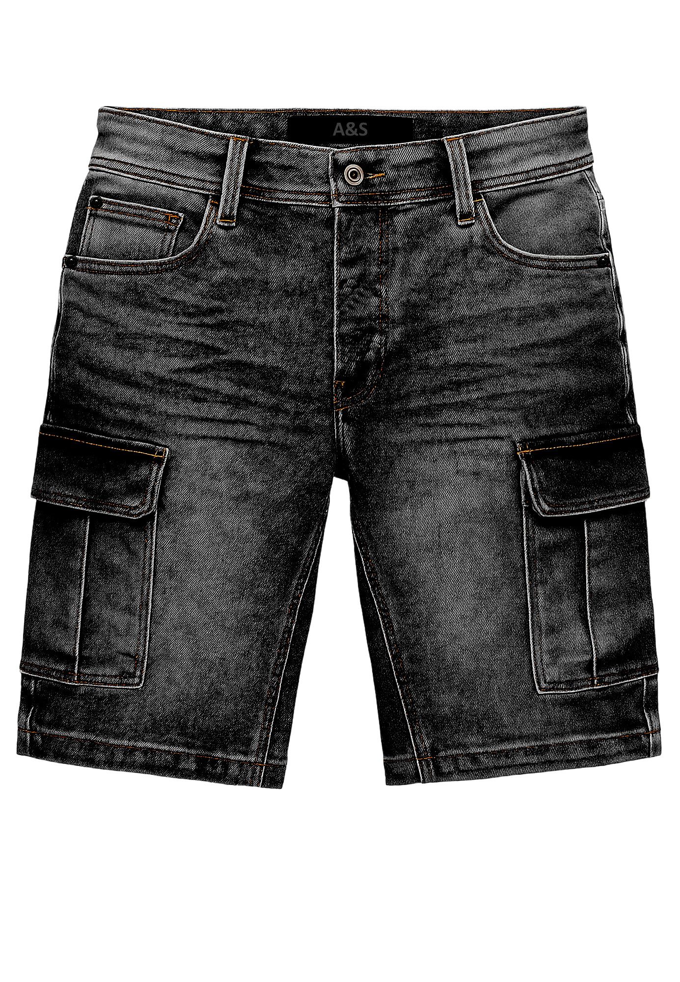 Jeansshorts Bequeme Cargo Bermuda mit Cargotaschen und Stretchfunktion