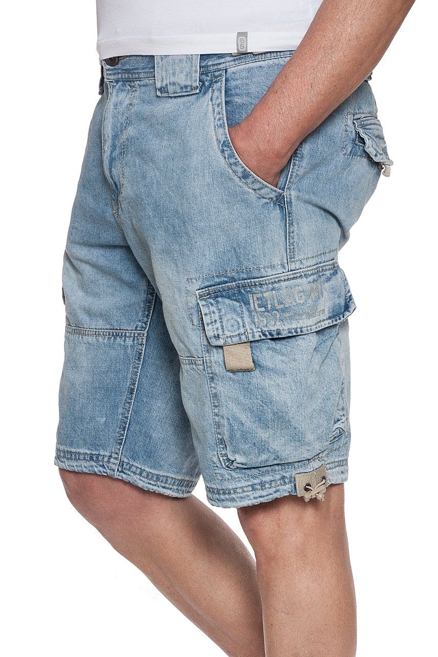 Bleached Jet Lag 21-753 Cargoshorts Denim