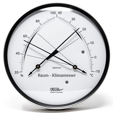 Fischer Barometer Raum-Klimamesser Edelstahl, Innen - Farbwahl Innenwetterstation