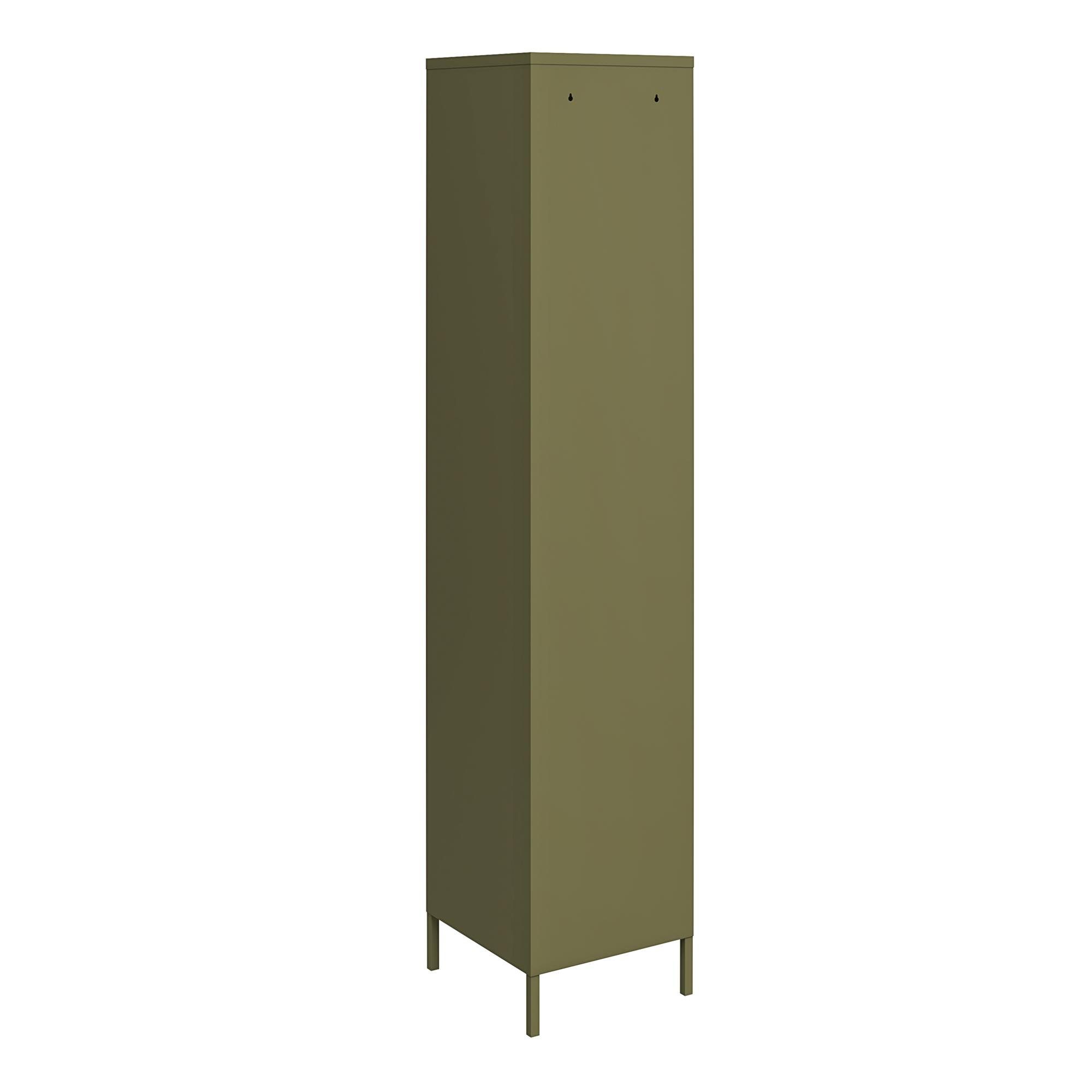 Retro Bradford Design, olivegrün loft24 Spind Kleiderschrank, cm 185 Höhe Metallschrank,