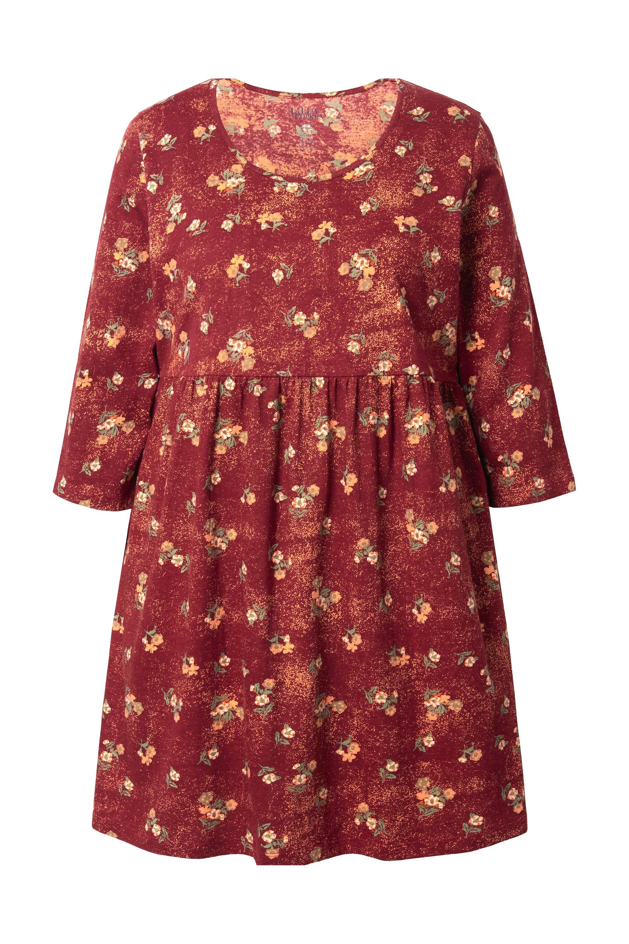 Ulla Popken Longshirt Longshirt Punkte A-Linie Rundhals 3/4-Arm