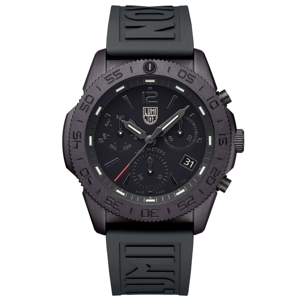 Luminox Taucheruhr XS.3141.BO.1.SET, Chrono Pacific Diver Schwarz mit 2 Bändern