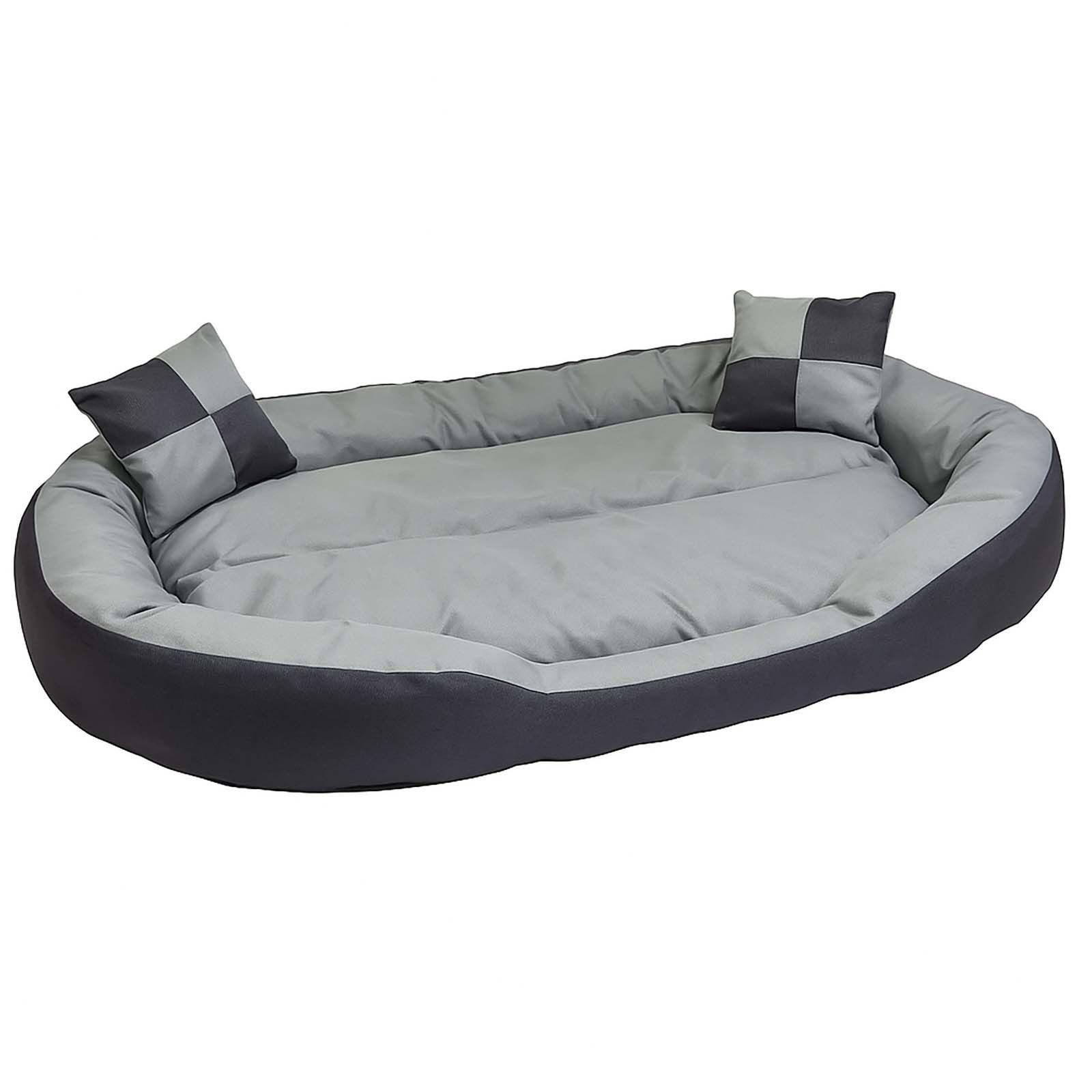 Hossi's Wholesale Tierbett Tierbett Hundekissen Hundebett L 110x80x20cm grau weich Wendekissen