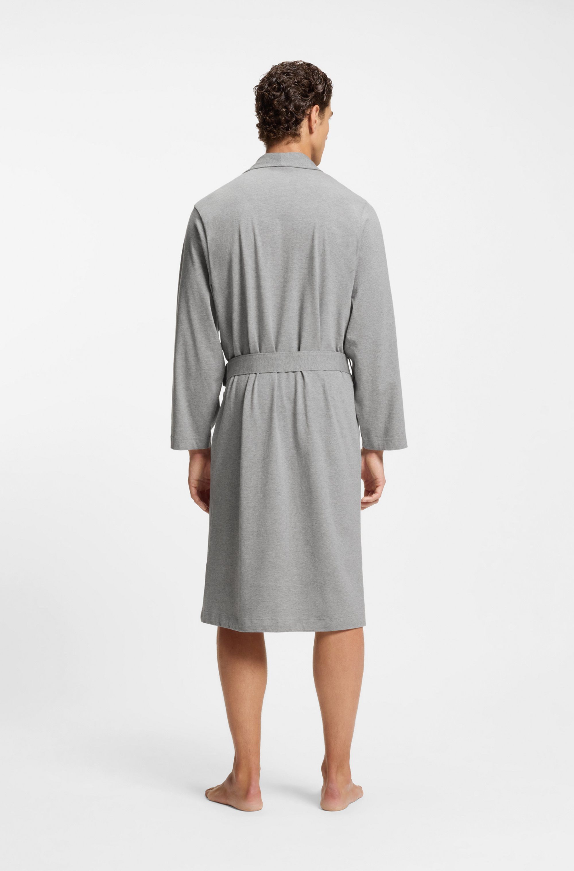BOSS Morgenmantel, Langform, Baumwolle, Gürtel, aus Baumwoll-Jersey mit Log günstig online kaufen