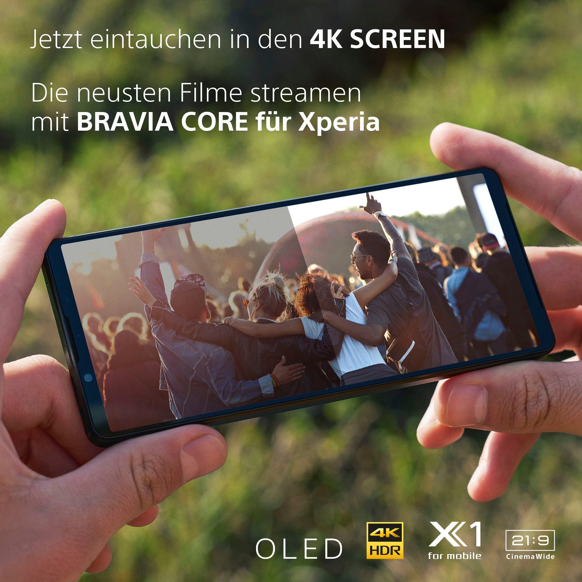 Sony XPERIA 1V Smartphone GB 256 cm/6,5 MP (16,5 Kamera) Zoll, Platin-Silber Speicherplatz, 52