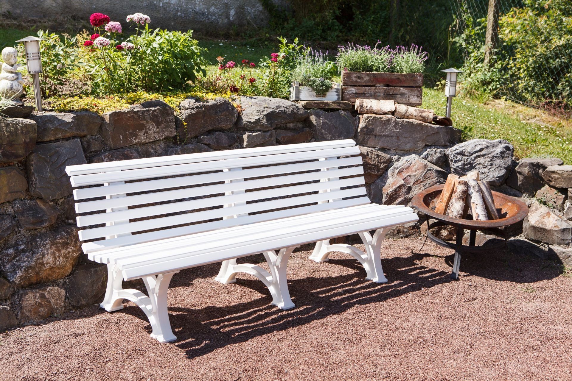 Blome Gartenbank Borkum (1-St), 4-sitzer 200cm, Kuntstoff weiß, wetterfest