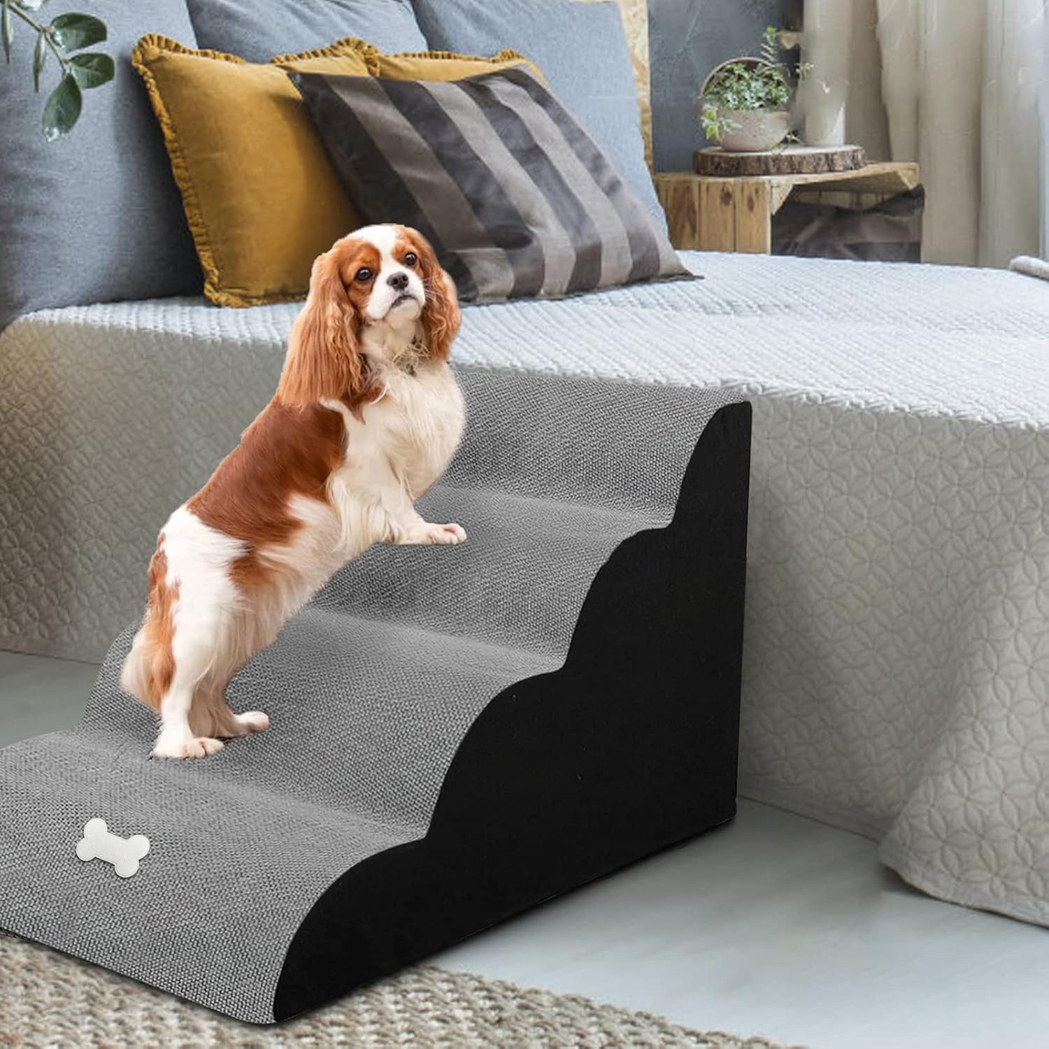 OKWISH Hunderampe 3-Stufig Hundetreppe Haustiertreppe Hunde Treppe Katzentr günstig online kaufen