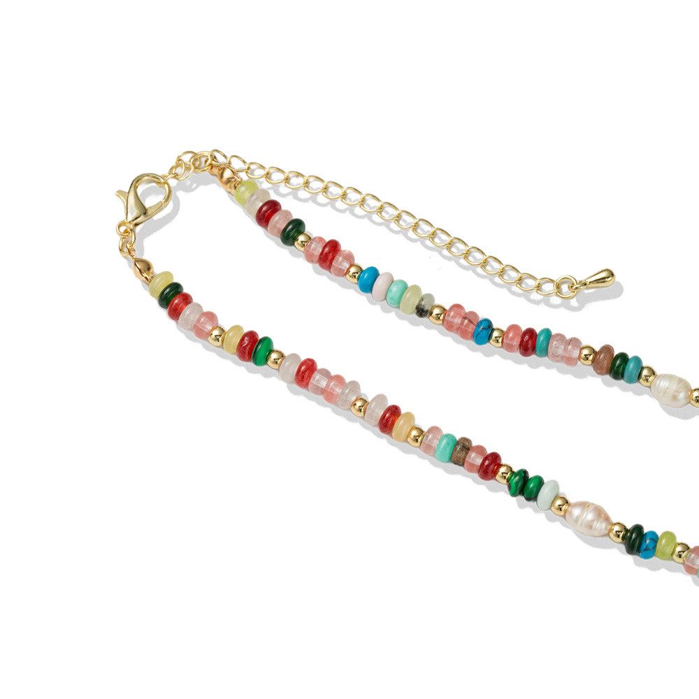 Firetti Collier Schmuck Geschenk Edelstahl Halsschmuck Halskette Edelstein, Made in Germany - mit Edelsteinen - mit Süßwasserzuchtperle