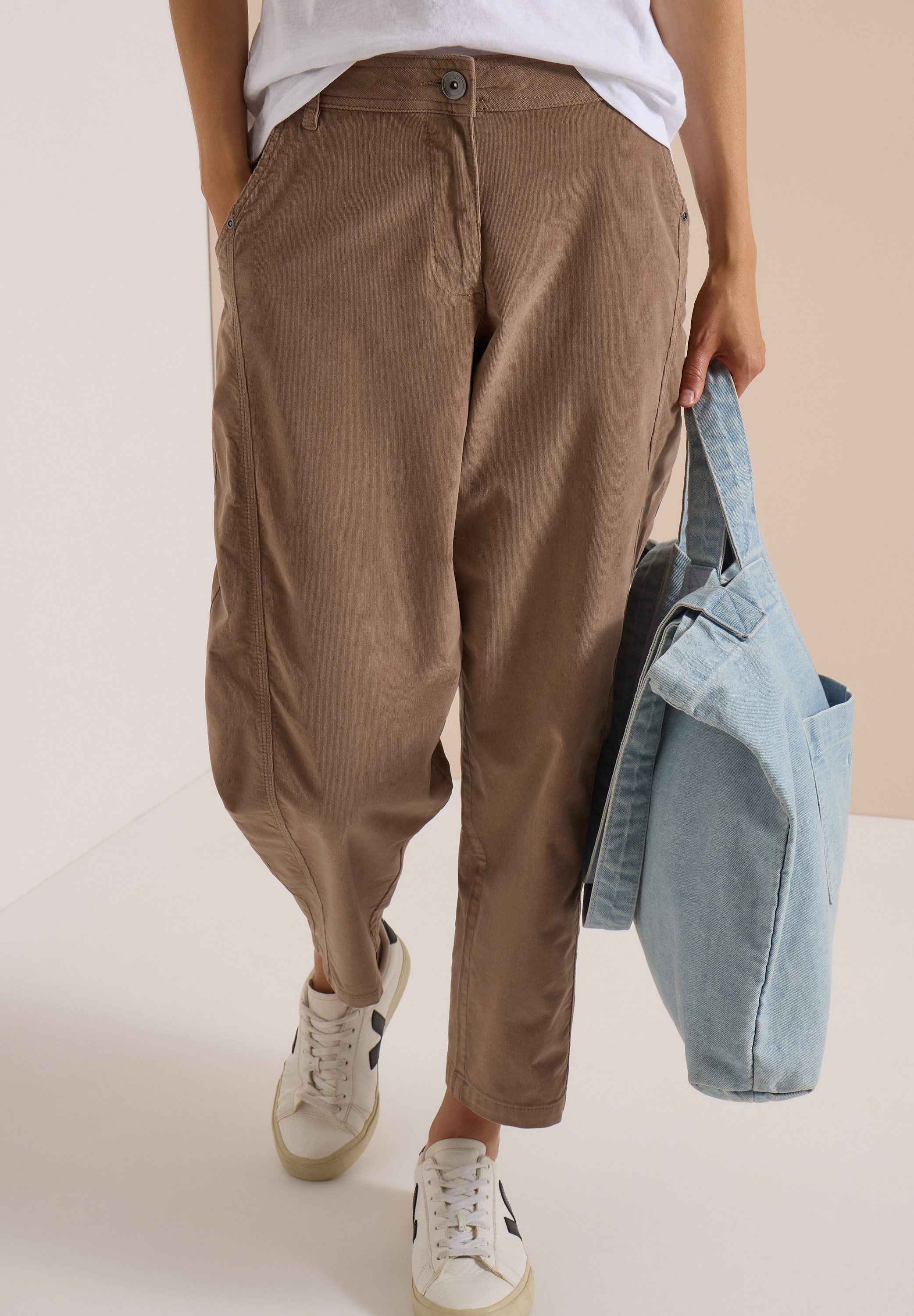 CECIL Cordhose Baumwollmix, Barrel Leg