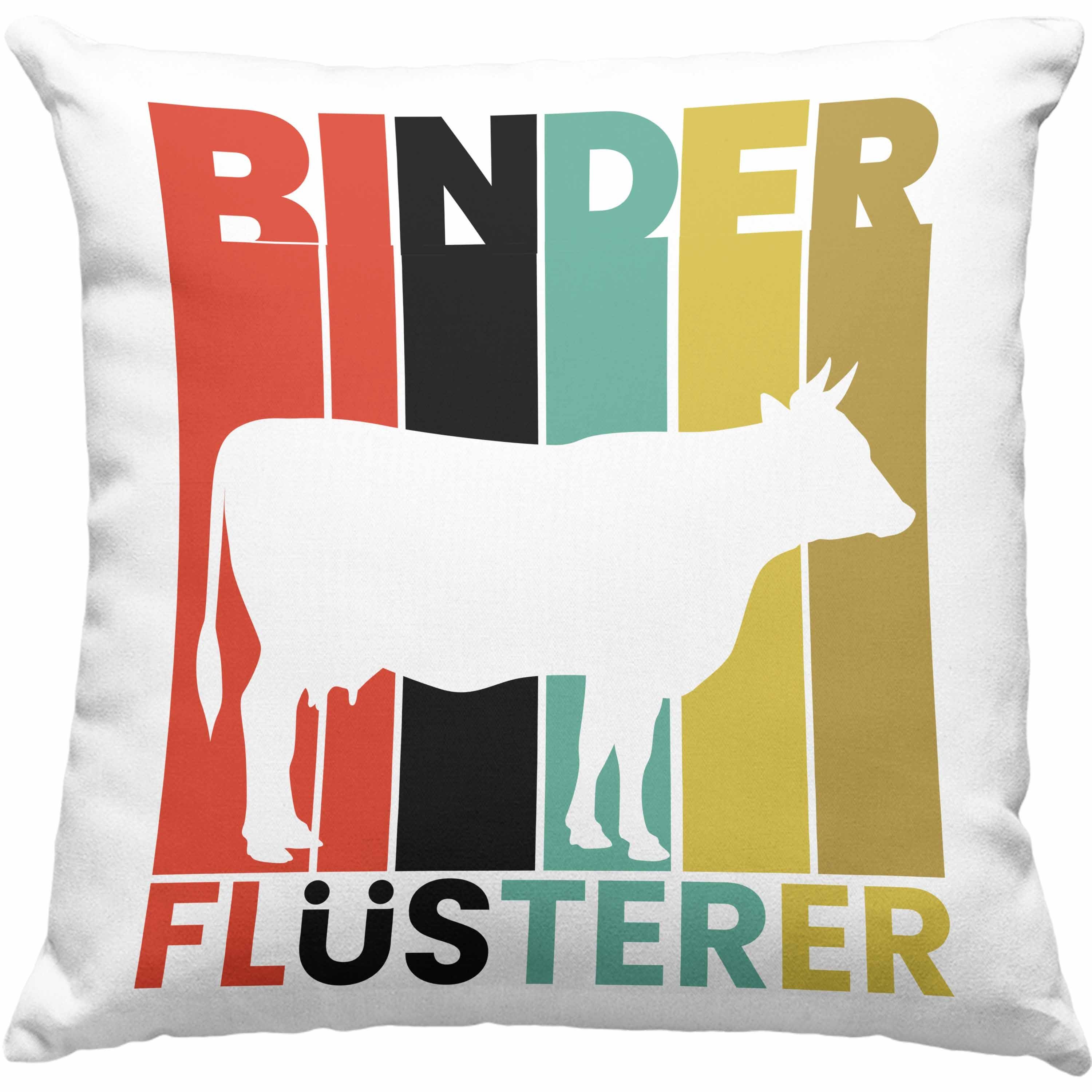 Trendation Dekokissen Trendation - Rinder Flüsterer Kissen Geschenk Landwirt Bauer Geschenkidee Lustiger Spruch für Rinder-Liebhaber Dekokissen mit Füllung 40x40 Blau