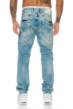 Cipo & Baxx Regular-fit-Jeans Herren Jeans Hose mit destroyed camouflage Elementen Stylische Waschung