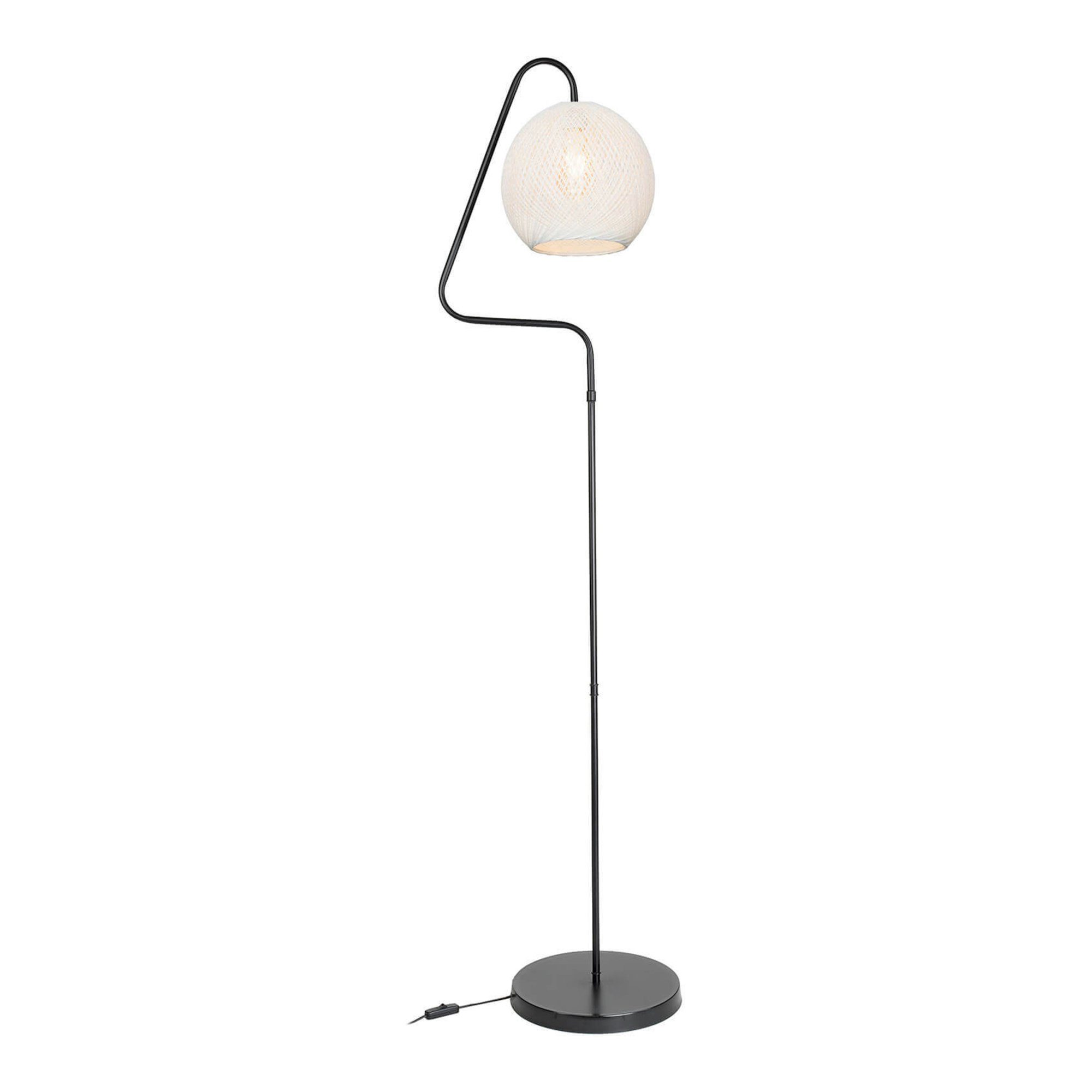 lux.pro Stehlampe, ohne Leuchtmittel, aus »Littlehampton« 160cm Weiß schwarz/weiß 1xE27 Lampenschirm Juteseil