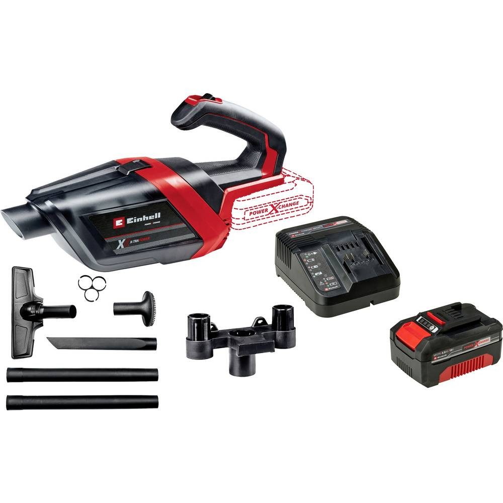 Einhell Handstaubsauger Set bestehend aus Akku-Handstaubsauger TE-HV 18/06 Li - Solo Power, inkl. Akku, inkl. Ladegerät, Beutellos