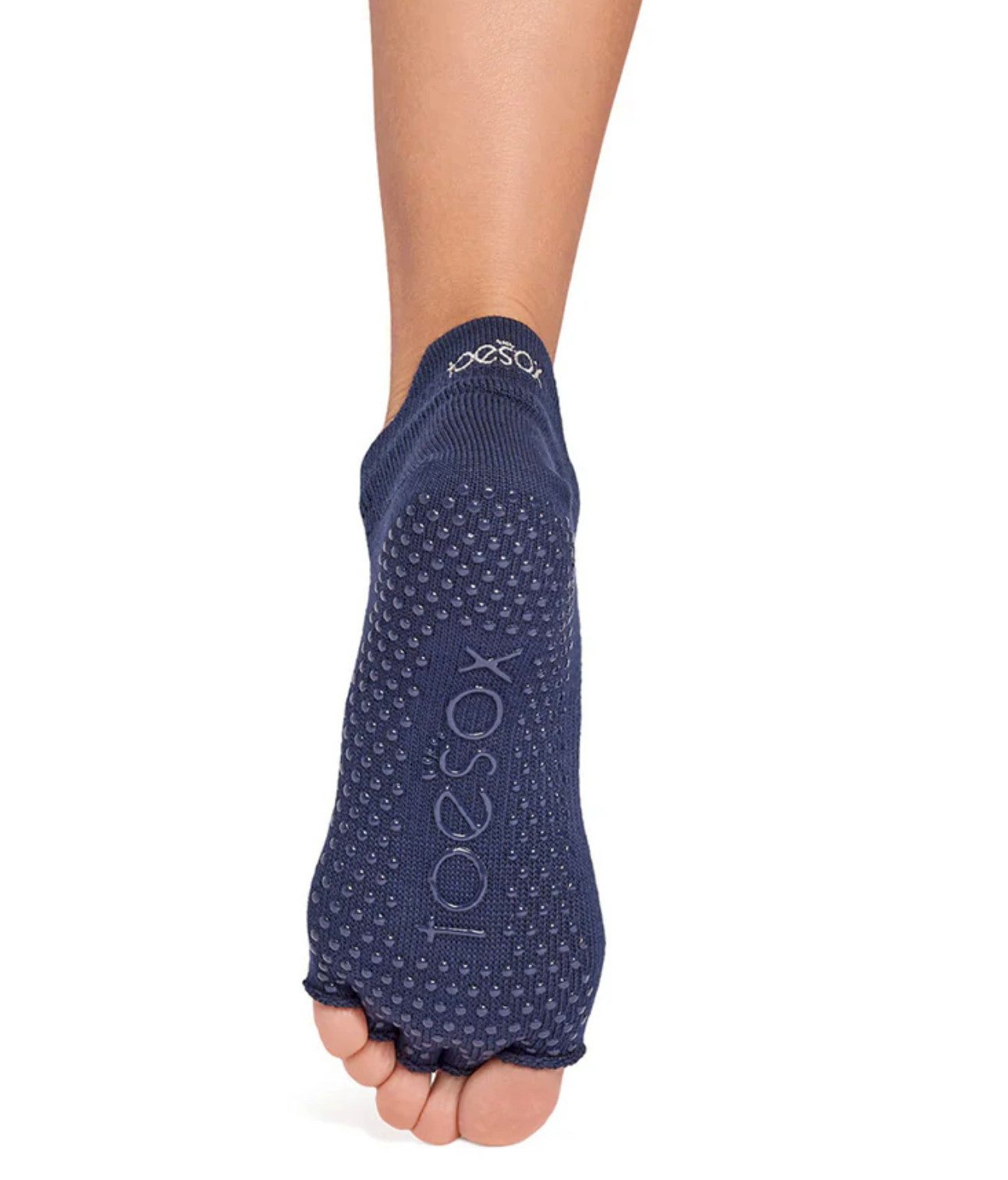 ToeSox Sportsocken Toesox half toe LOWRISE Logo auf der Ferse und in der Gummierung der Sohle