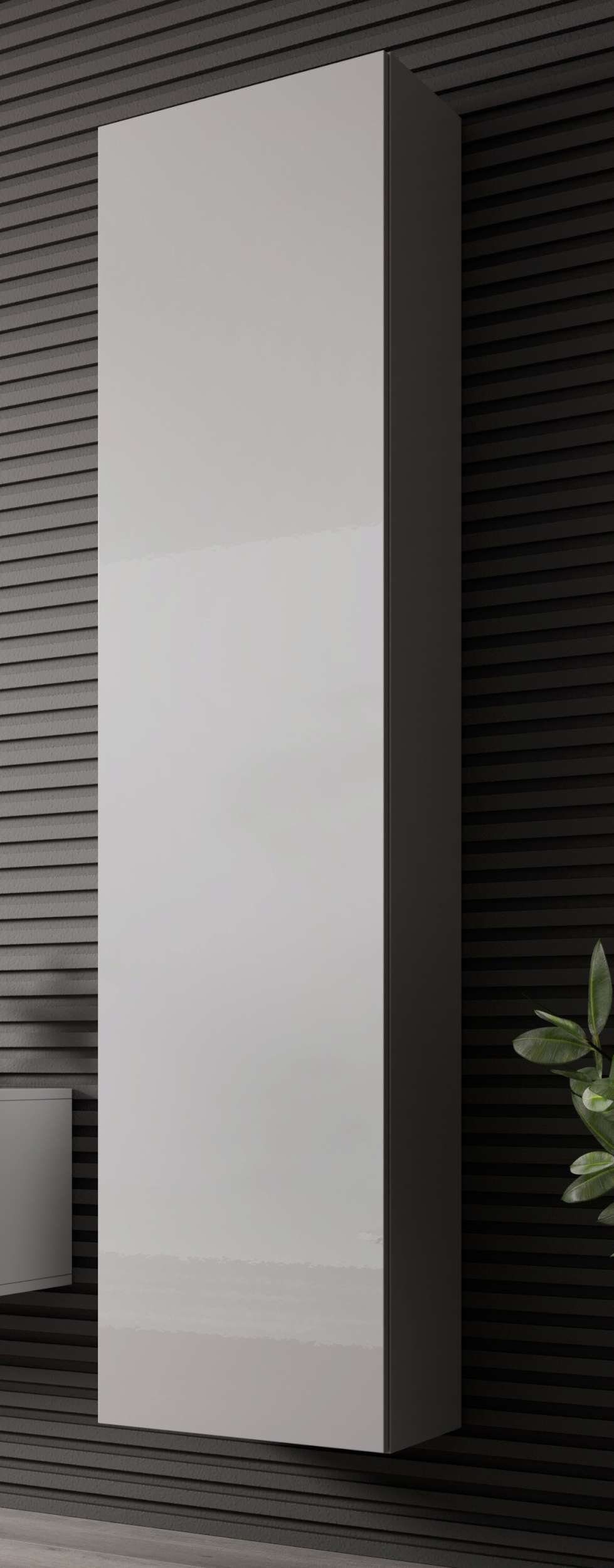 Stylefy Wohnwand Vago SLATE (Set Design, Hochglanz Wohnzimmer-Set), 2xHängevitrine variabel Matt aus bestehend Wohnmöbel, (4-St), Push-to-Open, Weiß Weiß II, und mit - hängbar Modern 2xHängeschrank