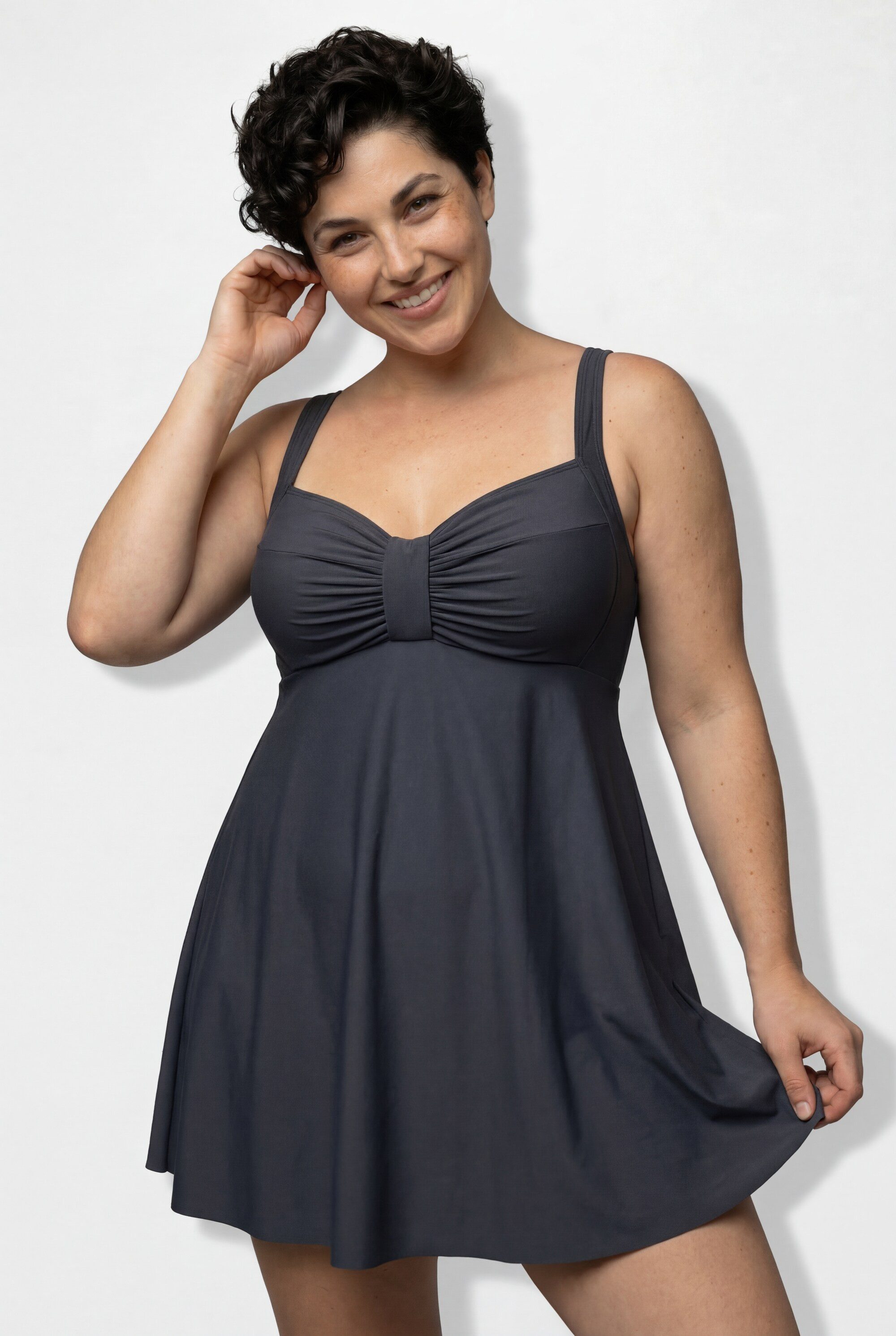 Ulla Popken Badekleid Badekleid Zierband Softcups recycelt