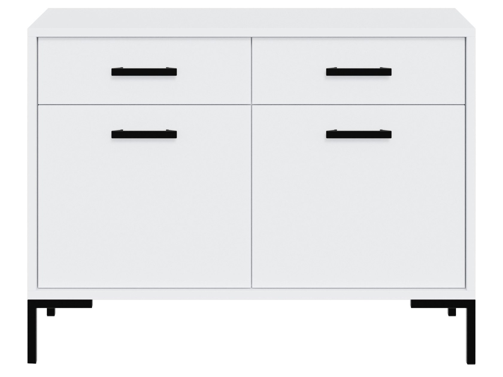 Beautysofa Kommode SELENA mit 2 Türen und 2 Schubladen (Metallfüße, Sideboard in Weiß oder Kaschmir), Schlafzimmer Kommode Breite: 100 cm