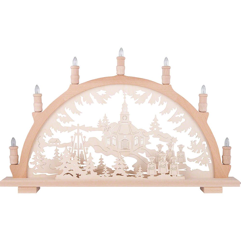 Lenk und Sohn Schwibbogen Schwibbogen Seiffener Kirche (66x44cm) von Kunstgewerbe Lenk & Sohn