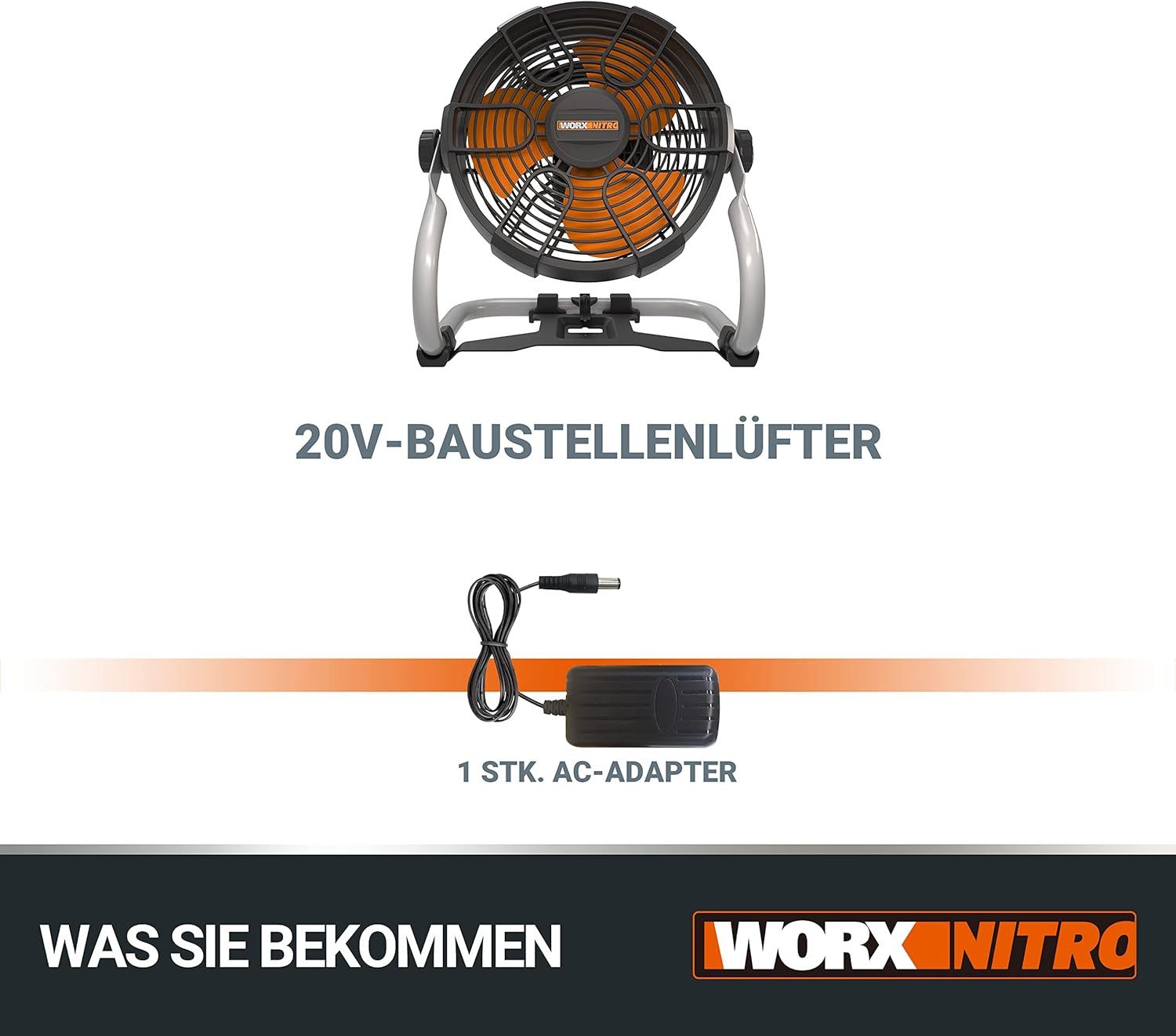 Worx Bodenventilator WORX Akku Ventilator WX095.9 günstig online kaufen