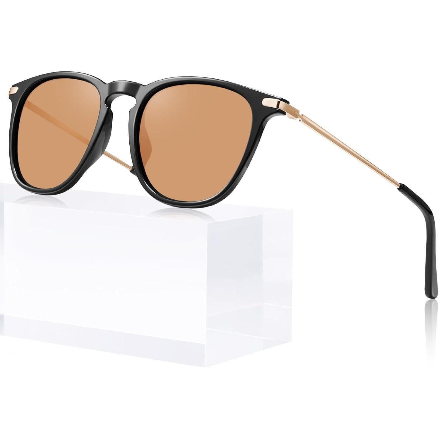 LuxusKollektion Retrosonnenbrille Sonnenbrille Damen Rahme Schwarz orange nicht Polarisiert Linse