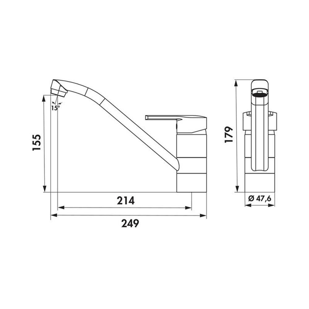 Naber Küchenarmatur LINEA Casa 5 Fensterarmatur Chrom