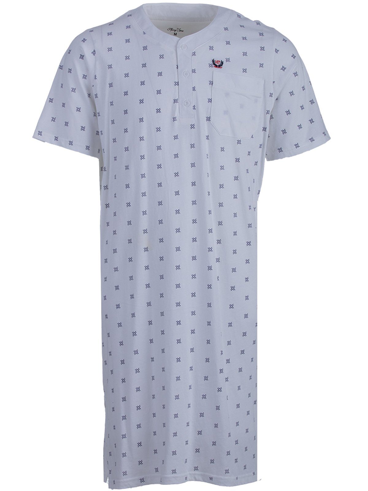 Henry Terre Nachthemd Nachthemd Kurzarm - Kreuz off-white