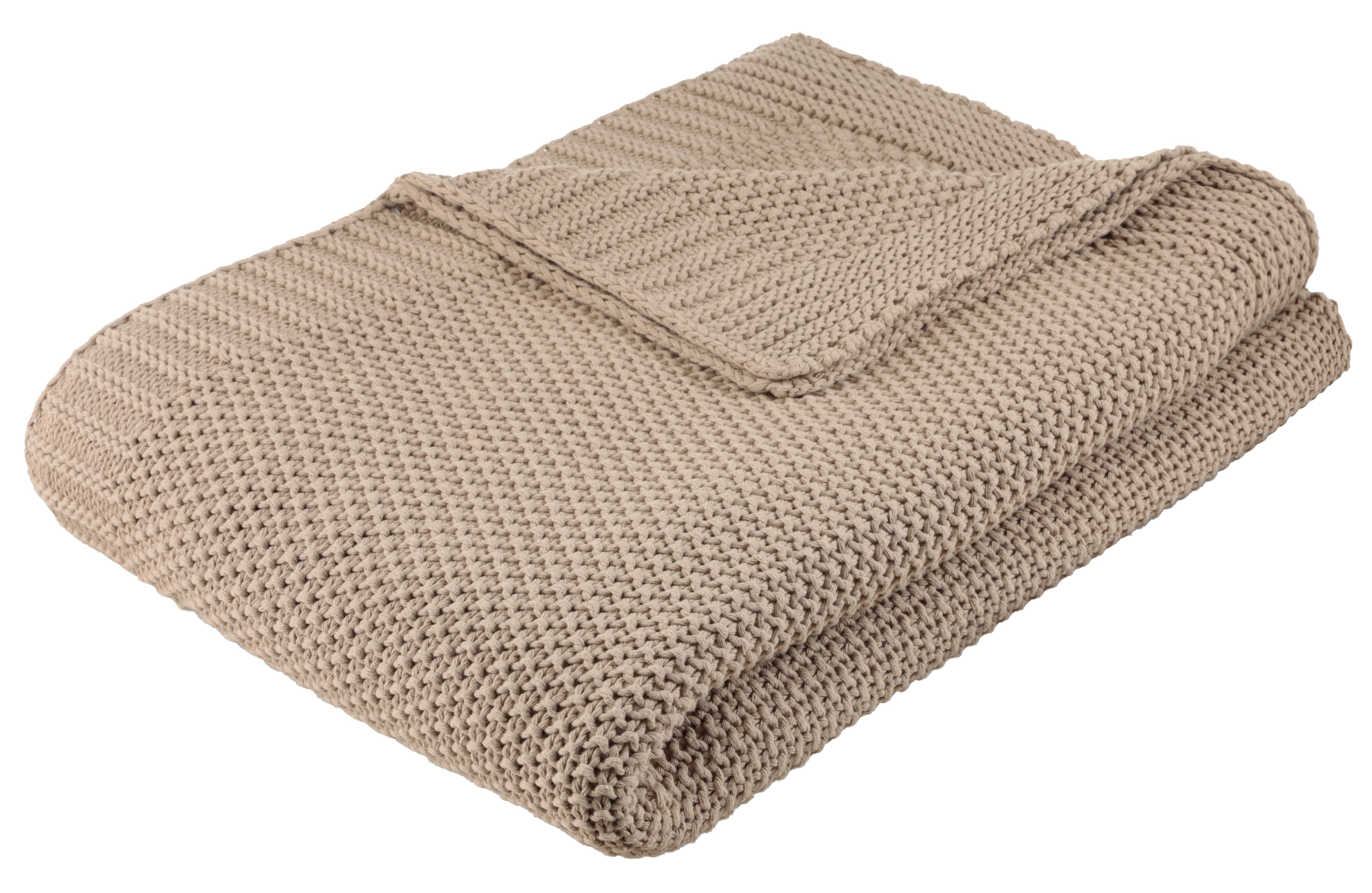 Wohndecke Phelon, OTTO home, 100% Baumwolle, Trendiges Strickmuster, 130 × 170 cm