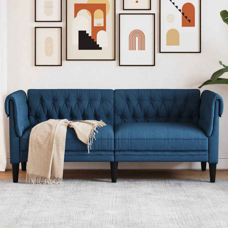 vidaXL Sofa Chesterfield-Sofa 2-Sitzer Blau Stoff