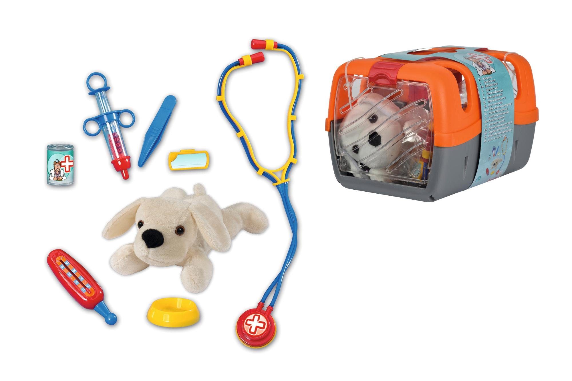 SIMBA Spielzeug-Arztkoffer Simba - Hund Tierarztkoffer orange / grau,  (Spar-Set)