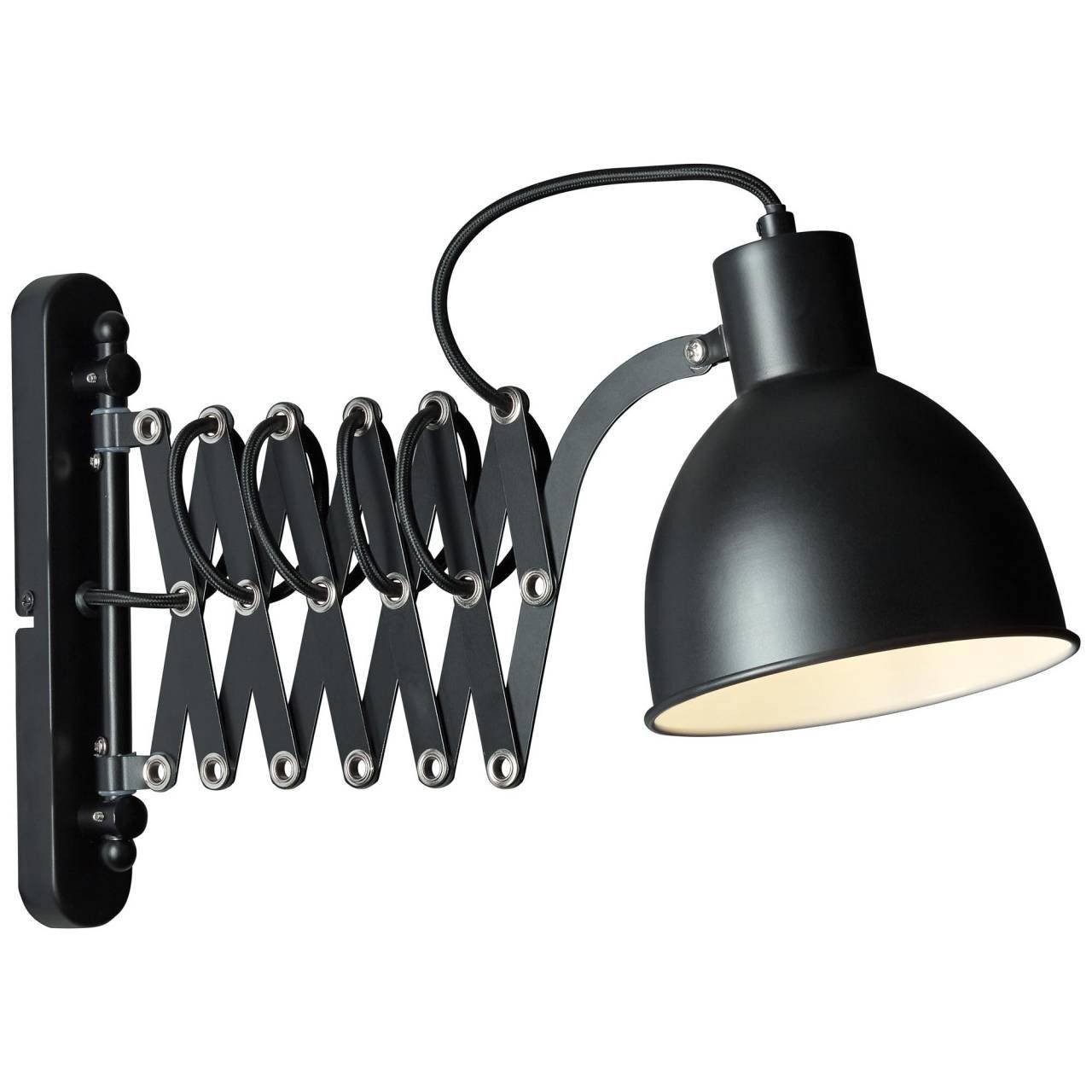 Brilliant Wandleuchte Sandra 2 Lampe E14, 40W, D45, 1x f 2, matt schwarz geeignet Sandra Wandleuchte