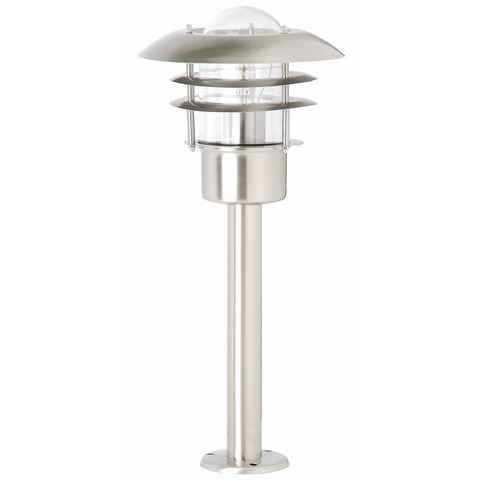 Brilliant Außen-Stehlampe Terrence, Lampe Terrence Außensockelleuchte 50cm edelstahl 1x A60, E27, 60W, g