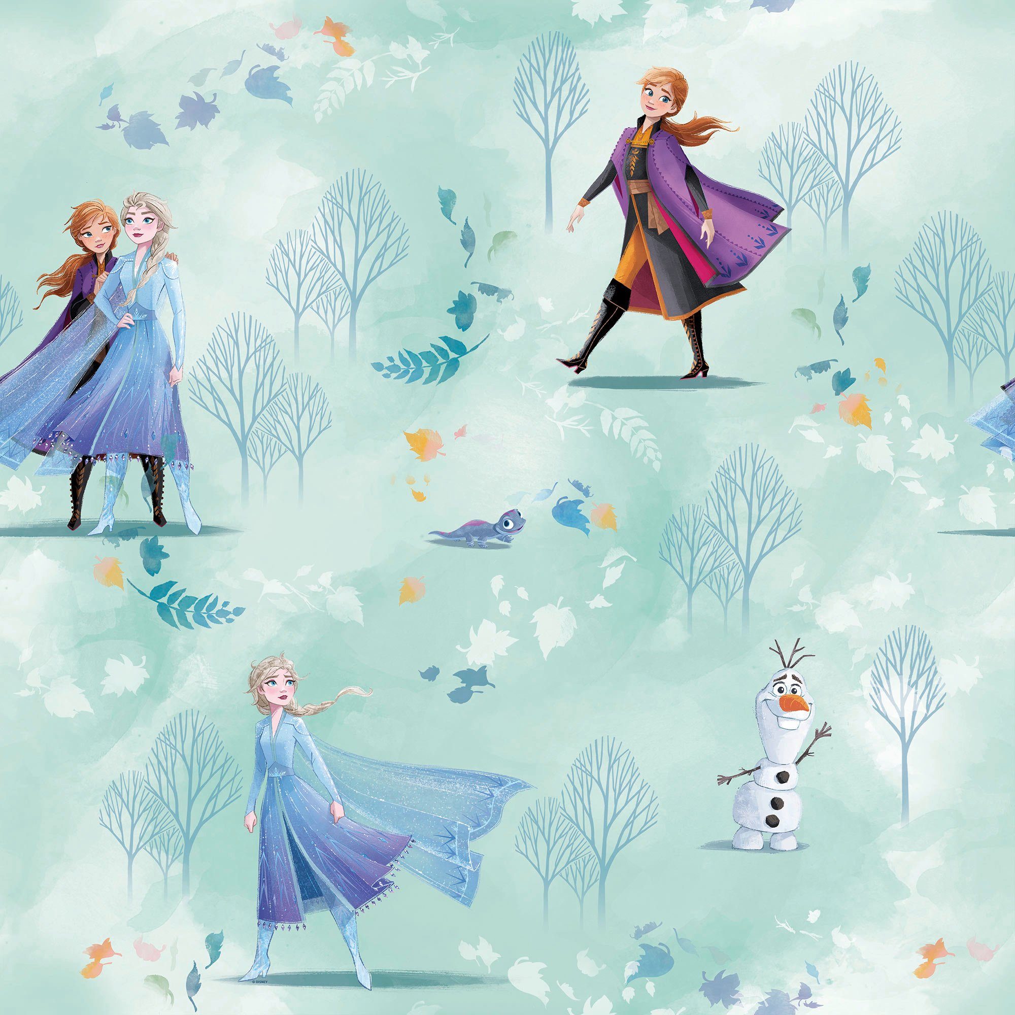 Komar Fototapete Rapport Tapete - Frozen Fresh Breeze - Größe 53 x 1005 cm, glatt, bedruckt, (Packung, 1 St., Tapete mit Rapport), Wohnzimmer, Schlafzimmer