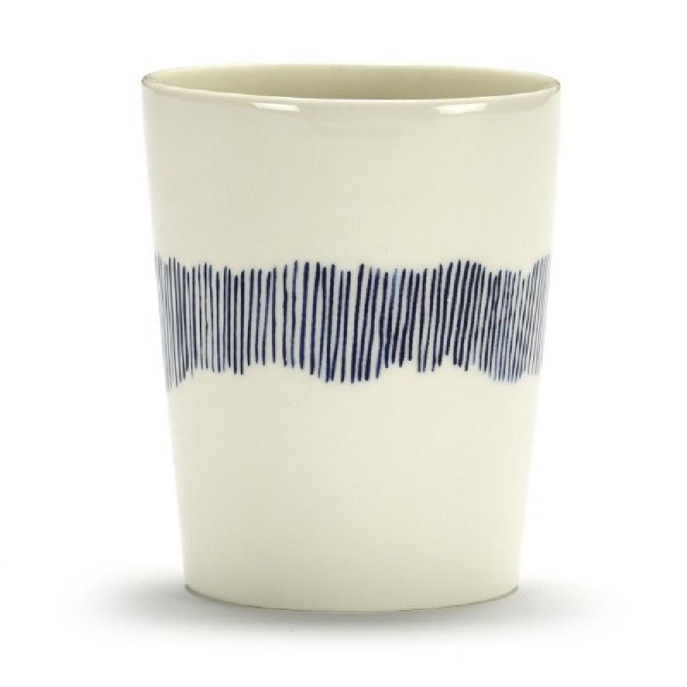 Serax Tasse Teetasse Feast White Swirl-Stripes Blue