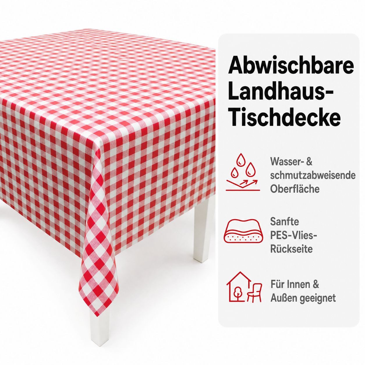 texpot Tischdecke Wachstuch kariert Landhaus Bauernkaro (1-tlg) – Bild 4 von 5