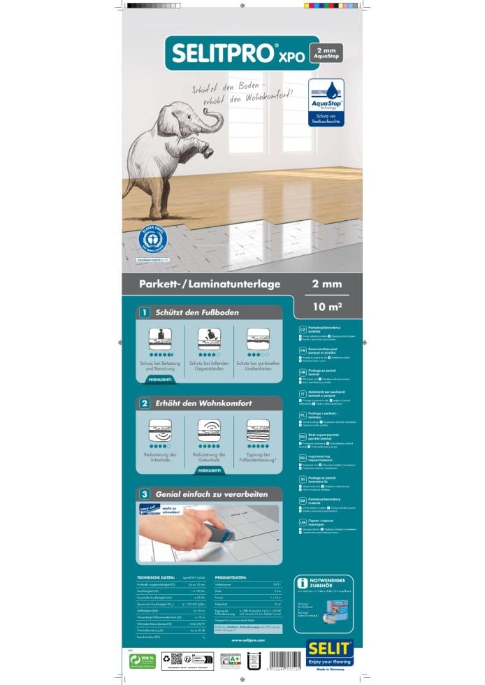Selit Dämmunterlage Selit Trittschalldämmung für Parkett und Laminat