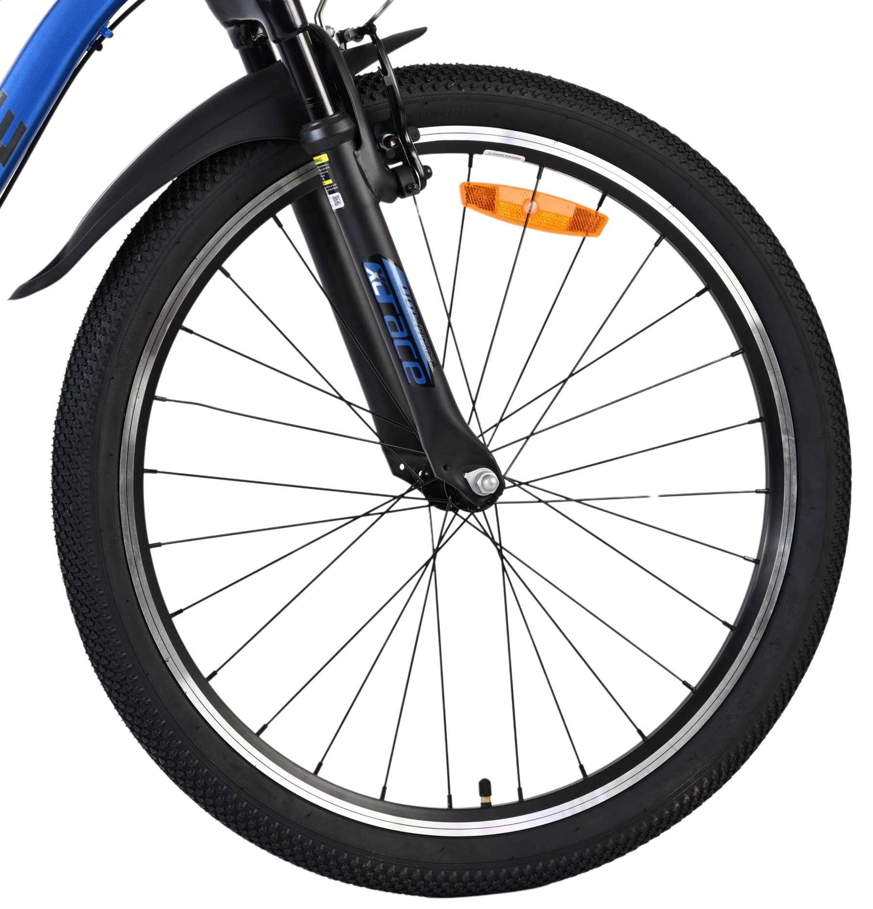 Volare Kinderfahrrad XC Race Jungen 24 Zoll Blau/Grau – Nexus 3-Gang, Bremsen, Handbremse und Rücktrittbremse, extra lange Sattelstütze