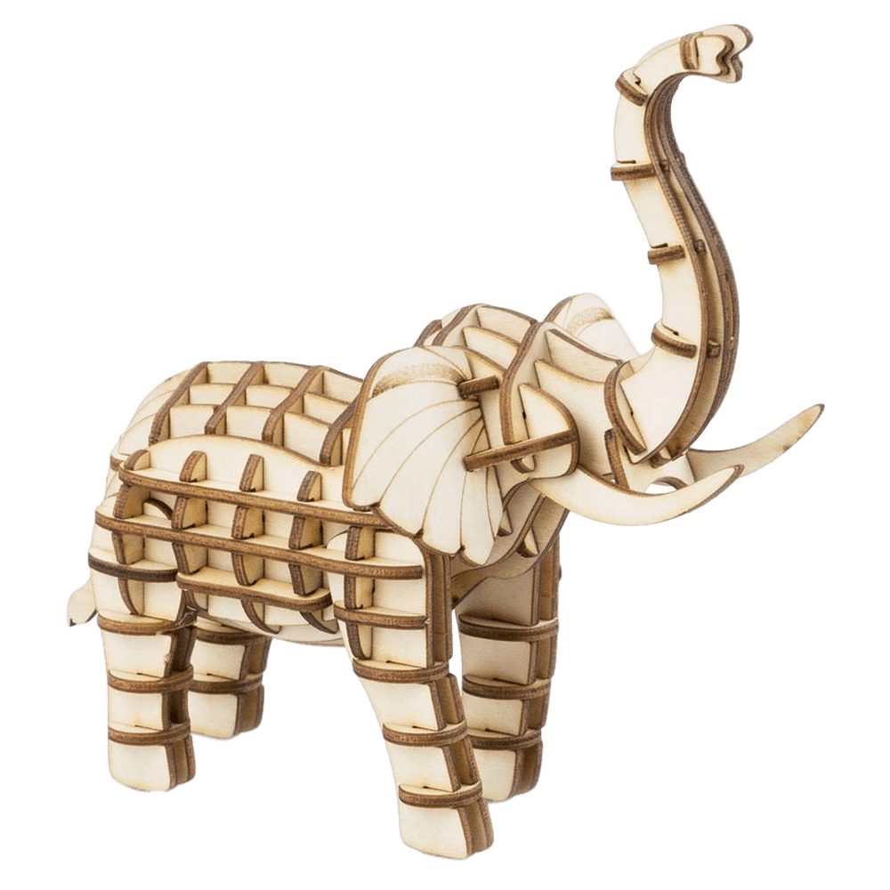 ROLIFE 3D-Puzzle Rolife Modern 3D Holzpuzzle - Wilde Tiere TG203 Elefant,  68 Puzzleteile, Holzbausatz zum Selberbauen