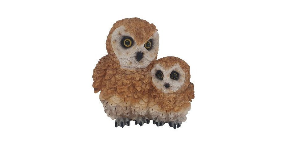 Figurendiscounter Gartenfigur Dekofigur Eulenpaar 25 x 23 cm braun