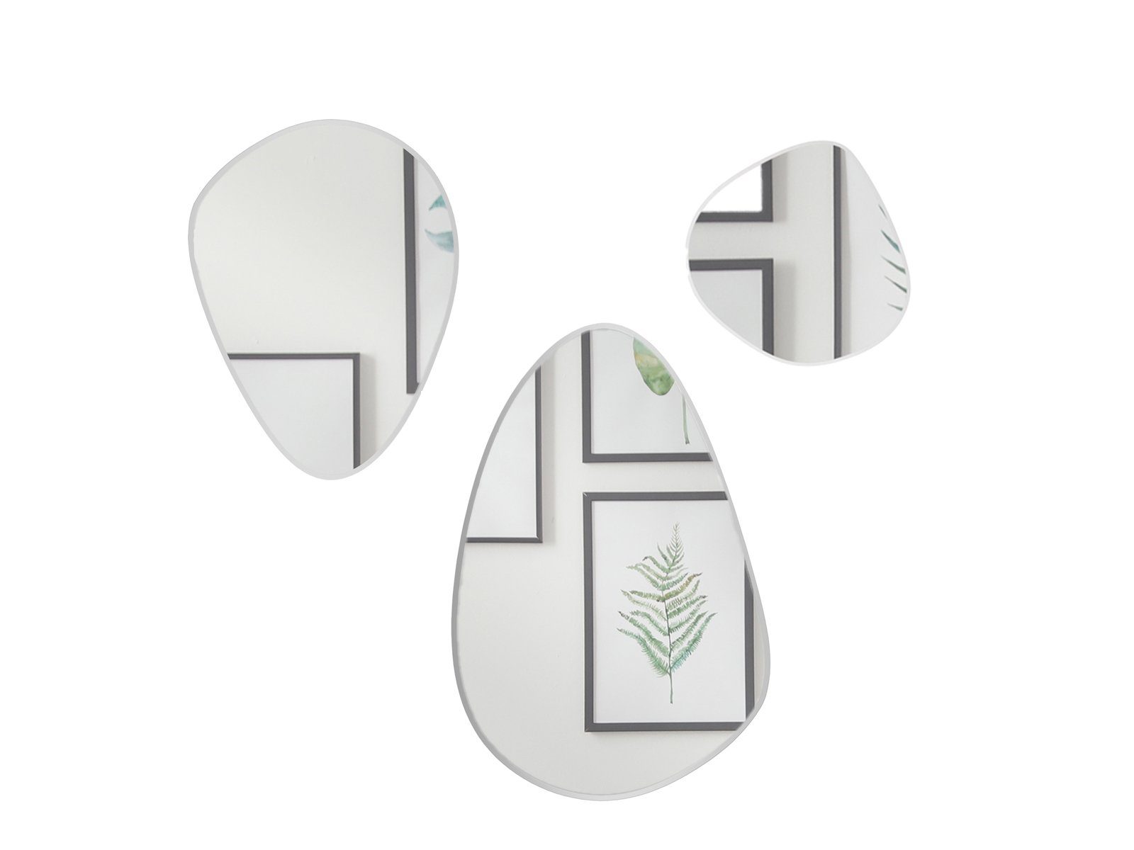 MIRRORS AND MORE Wandspiegel, 3er SET Facettenspiegel ausgefallener Design günstig online kaufen