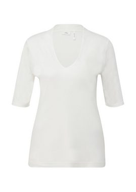 s.Oliver BLACK LABEL T-Shirt - T-Shirt mit V-Ausschnitt - Basic Shirt kurzarzm