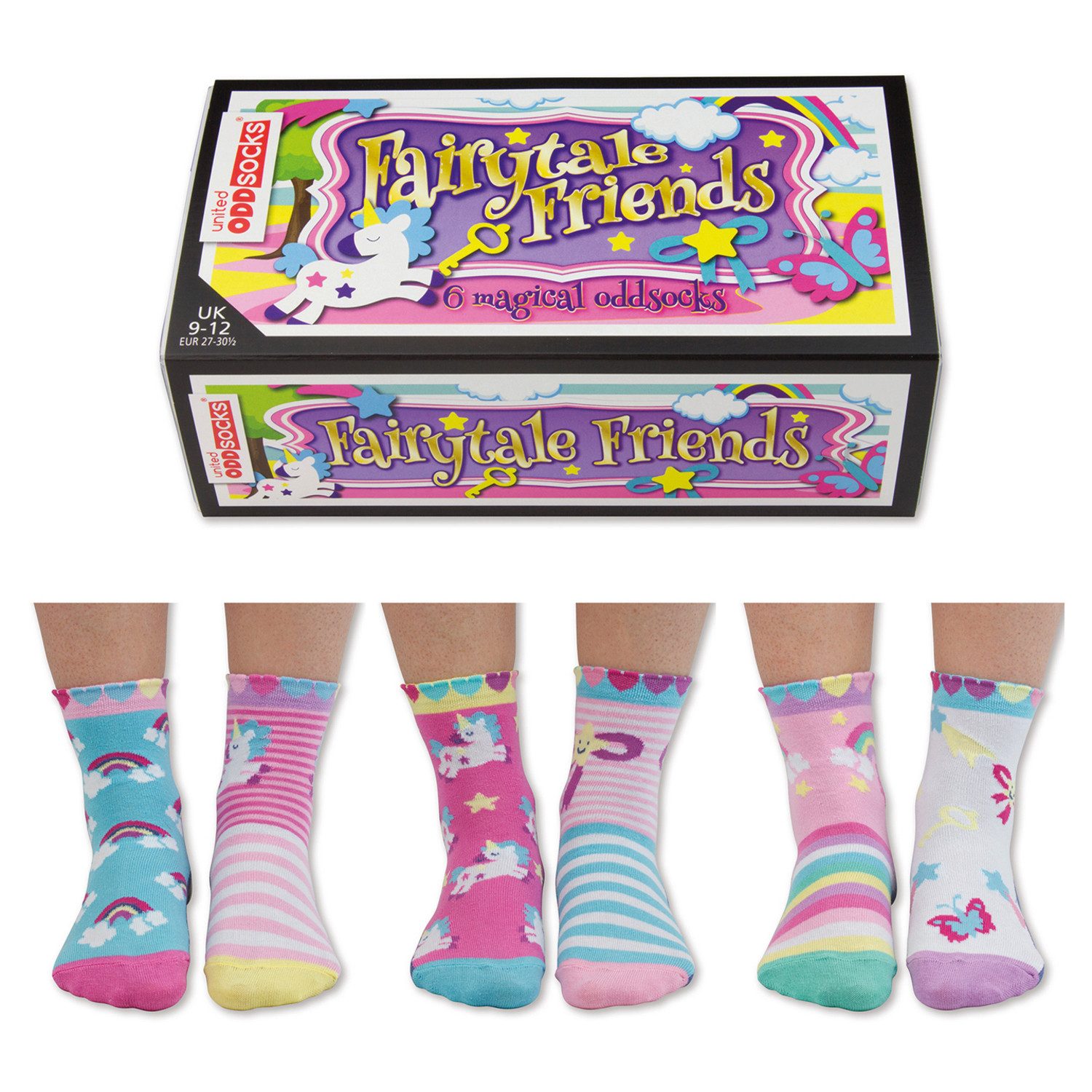United Oddsocks Freizeitsocken Verrückte Märchenfiguren Socken mit Einhorn Oddsocks im 6er Set